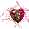 Ripped Chest Mechanical Heart Steampunk