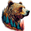 Bär mit Waldschmuck