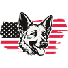 German Shepherd American Flag