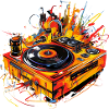 Turntable DJ Love Graffiti Design