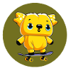 Teddy auf Skateboard