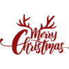 Merry Christmas - Lettering with antlers