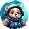 Funny bear in astronaut look.