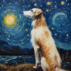 Borzoi Starry Night