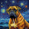 Bullmastiff Starry Night