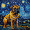 Bullmastiff Starry Night