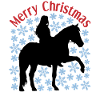 Weihnachtliches Mädchen-Pferd-Schnee Motiv