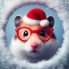 Hamster as Santa Claus