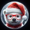 Eisbär Baby als Weihnachtsmann