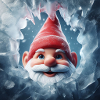 Gnome looking through ice