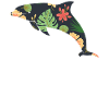 Dolphin Tropical Flower Floral