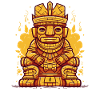 Inka-Maya-König auf Thron-Statue