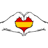 Spanien Flagge Hände Herzform
