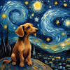 Dachshund Starry Night