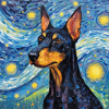 Doberman Starry Night