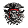 Jolly Roger Pirate Skull Party Halloween Design