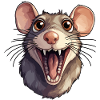 Crazy Ratte mit aufgerissenem Maul