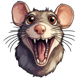Crazy Ratte mit aufgerissenem Maul