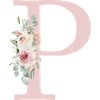 P| Monogramm | Eukalyptus-Pastell-Blumen-Blau