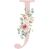 J| Monogramm | Eukalyptus-Pastell-Blumen-Blau