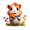 Meerschweinchen mit Blumen