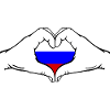 Russia Flag Hands Heart Shape