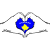 Kosovo Flag Hands Heart Shape