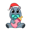 Hippopotame bébé Noël