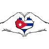 Cuba Flag Hands Heart Shape