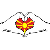 Macedonia Flag Hands Heart Shape
