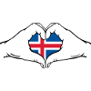 Iceland Flag Hands Heart Shape