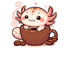 Kaffeebohnen mit Kaffee Axolotl
