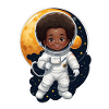 Kids astronaut with moon background