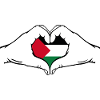 Palestine Flag Hands Heart Shape