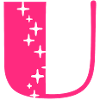 Letter U Glitter