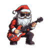 Weihnachtsmann Gitarre Santa