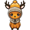 Deer Cute Comic Winter