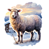 Moutons dans la neige