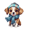 Animali in inverno pecorina con cappello