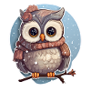 Jolie fille hibou en hiver