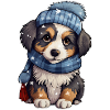 Chiot mignon en hiver