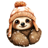 Winter Cute Sloth