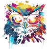 Funny owl with glasses