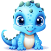 Mignon petit dinosaure bleu