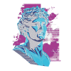 80er Klassische griechische statue Synthwave