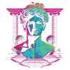 80er Klassische griechische statue Synthwave