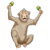 Monkey Musician Rattle Music