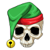 Skull Christmas Santa Hat