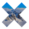 Abstract snow-capped mountains