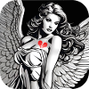 Angel broken heart tattoo
